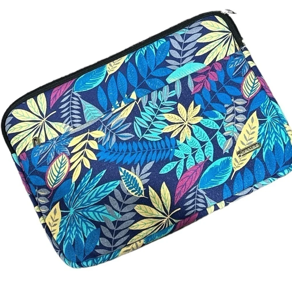 Laptop padded case protection 13.3” NEW colorful floral canvas print computer